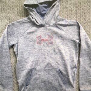 Under Armour Gray Hoodie with Pink Logo